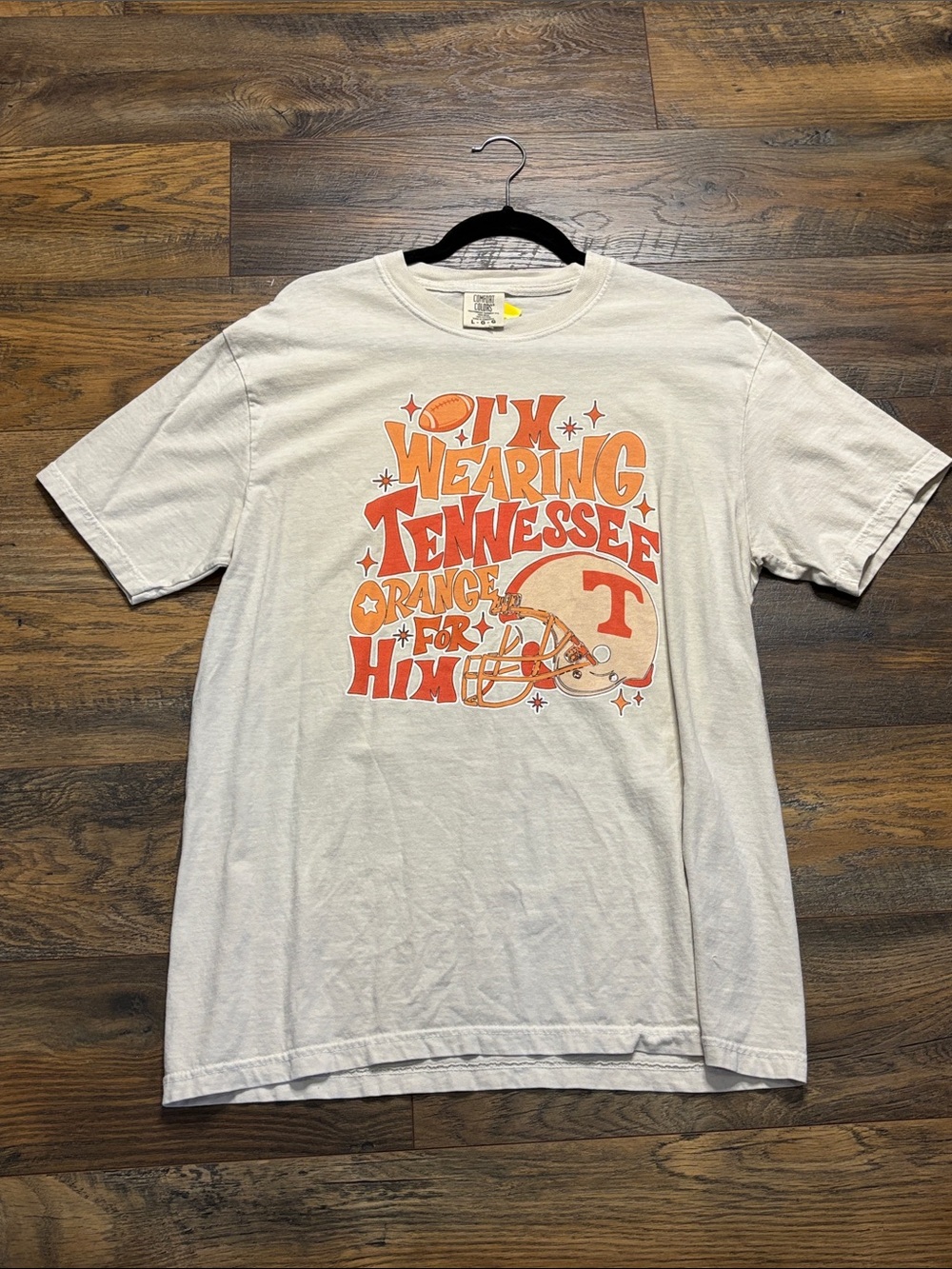 Comfort Colors White Tee with Orange Tennessee Graphic